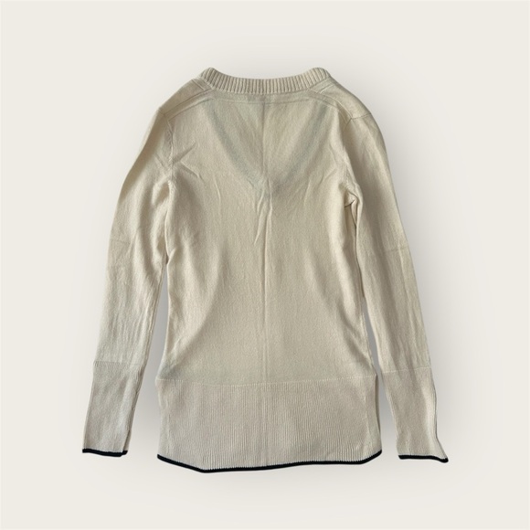 Rag & Bone 100% Cashmere Flavia V-Neck Split-Hem Sweater - Cream XS - Picture 2 of 6